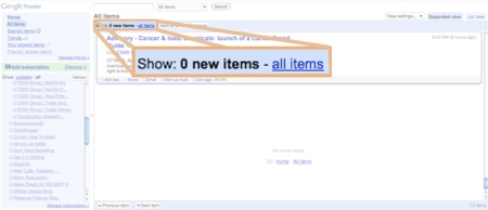 No new items?? (Google Reader)